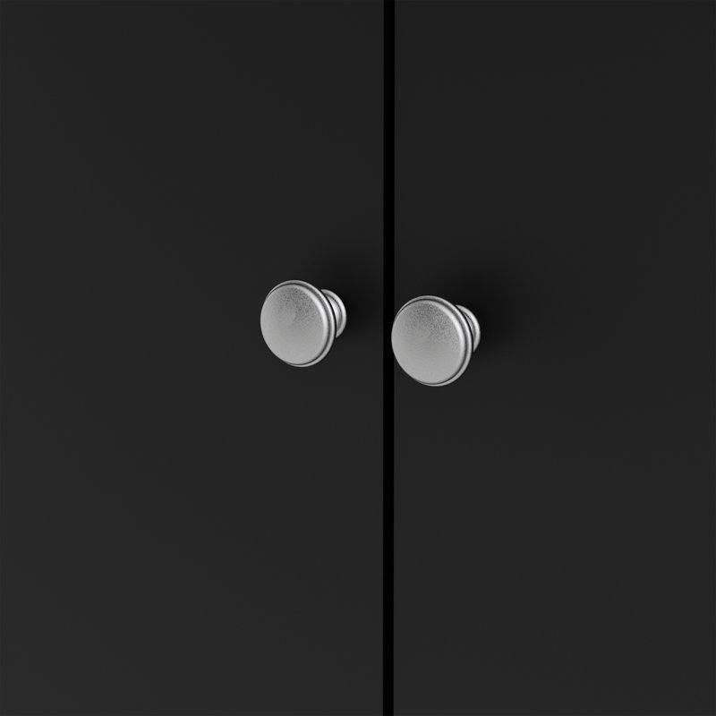 Cynsere 3 Door Manufactured Wood Wardrobe, Black