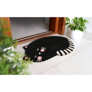 Peeping Cats Handwoven Coconut Fiber Doormat - Entryways