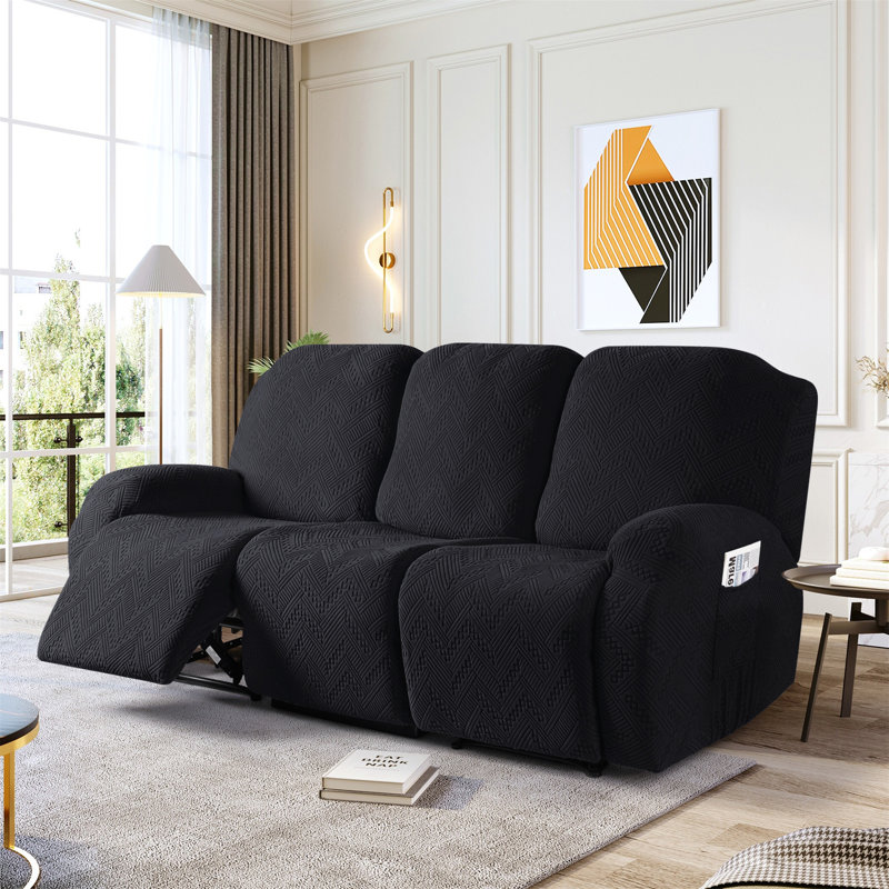 Housse extensible pour canapé 3 pièces Harriet, Noir