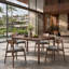 Ensemble de salle à manger en bois massif 5 pièces avec chaises à dossier sculpté Orion-128905715-130547874