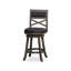 Tabouret pivotant à dossier en X de 30 po de hauteur, siège en tissu-588733637-588733642