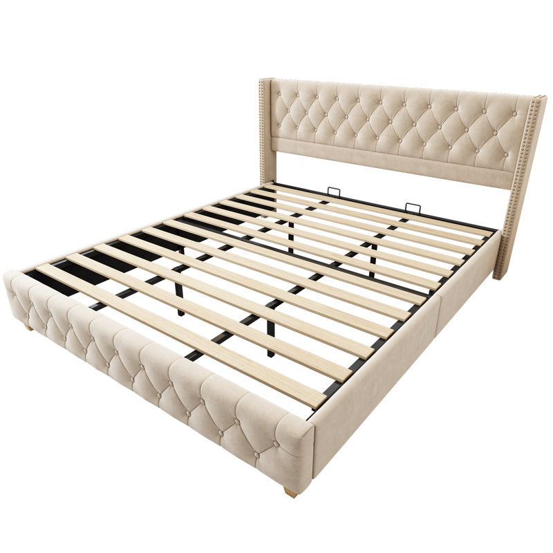 Doiron Upholstered Bed, Super King (6'), Beige