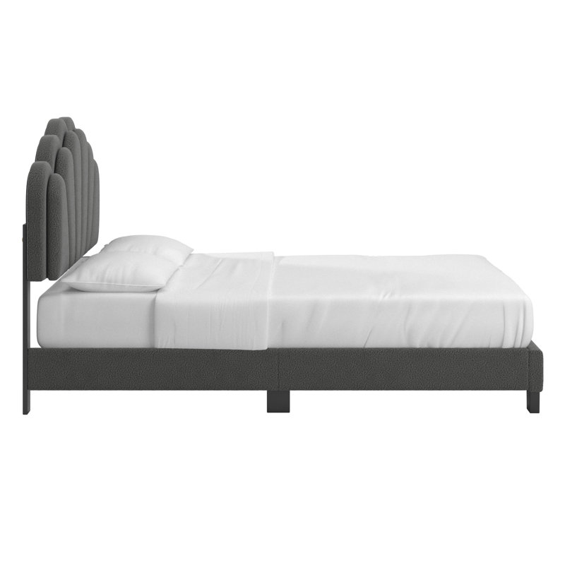 Lit plateforme grand Yulee, Gris