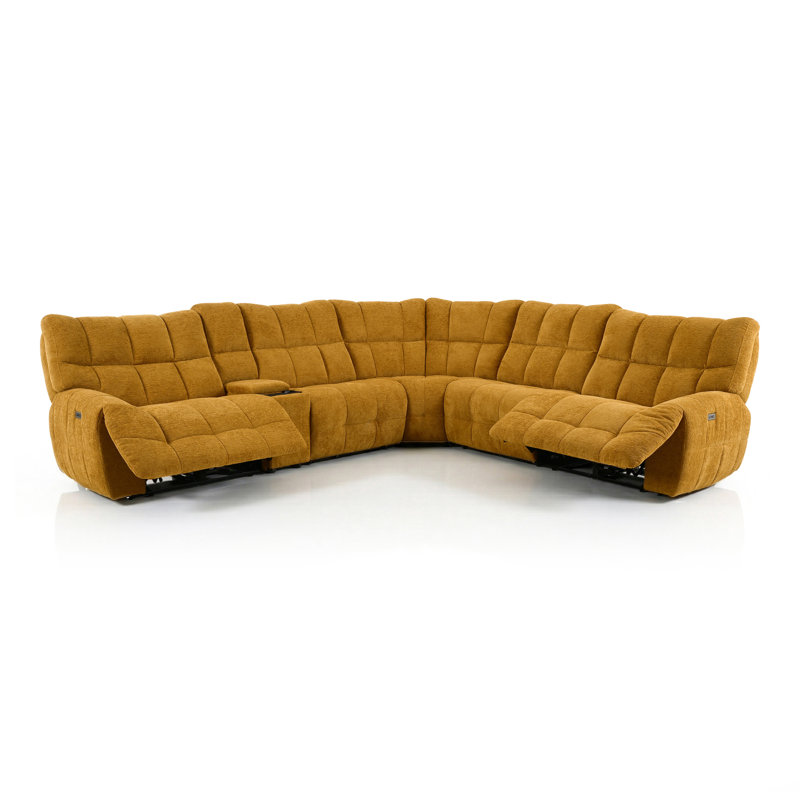 Canapé modulaire inclinable électrique Noemi, Chenille brun
