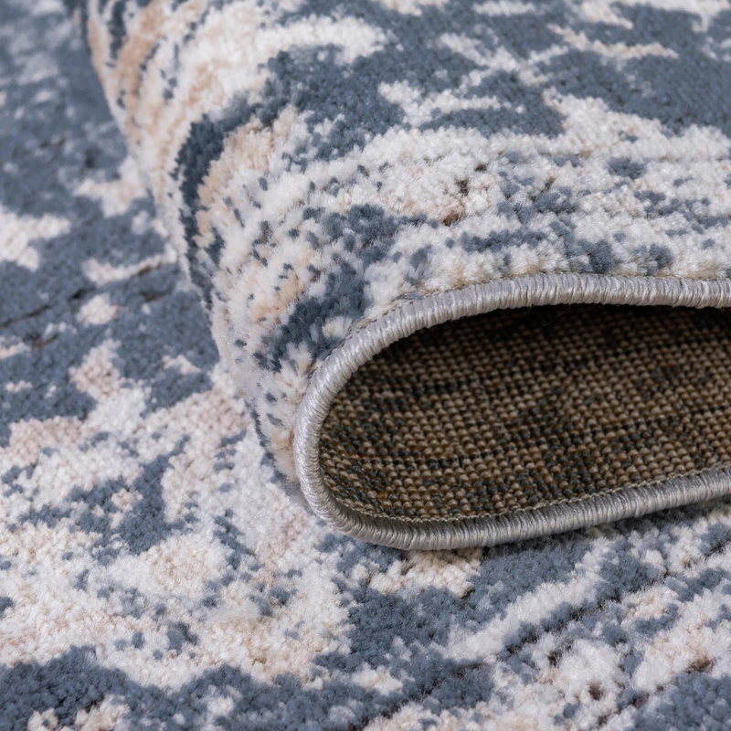 Tapis ivoire Dimarco, Marine, Ovale 3 pi 3 po x 5 pi 3 po