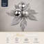 Décorations de Noël en forme de poinsettia à paillettes argentées (lot de 12)-1378657540
