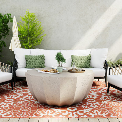 Table basse de 35,43 po Mobilier d'extérieur intérieur de style moderne, parfait pour le salon, le patio, le jardin et la cour