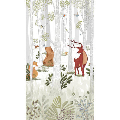 Orom II Collection Forest Creatures 62.5-inches wide x 9.18-feet high 3-panel Wall Mural