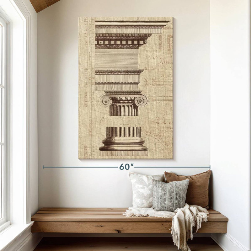 Lilie Architectural Rendering II Burlap Sepia, 51" H x 34" W