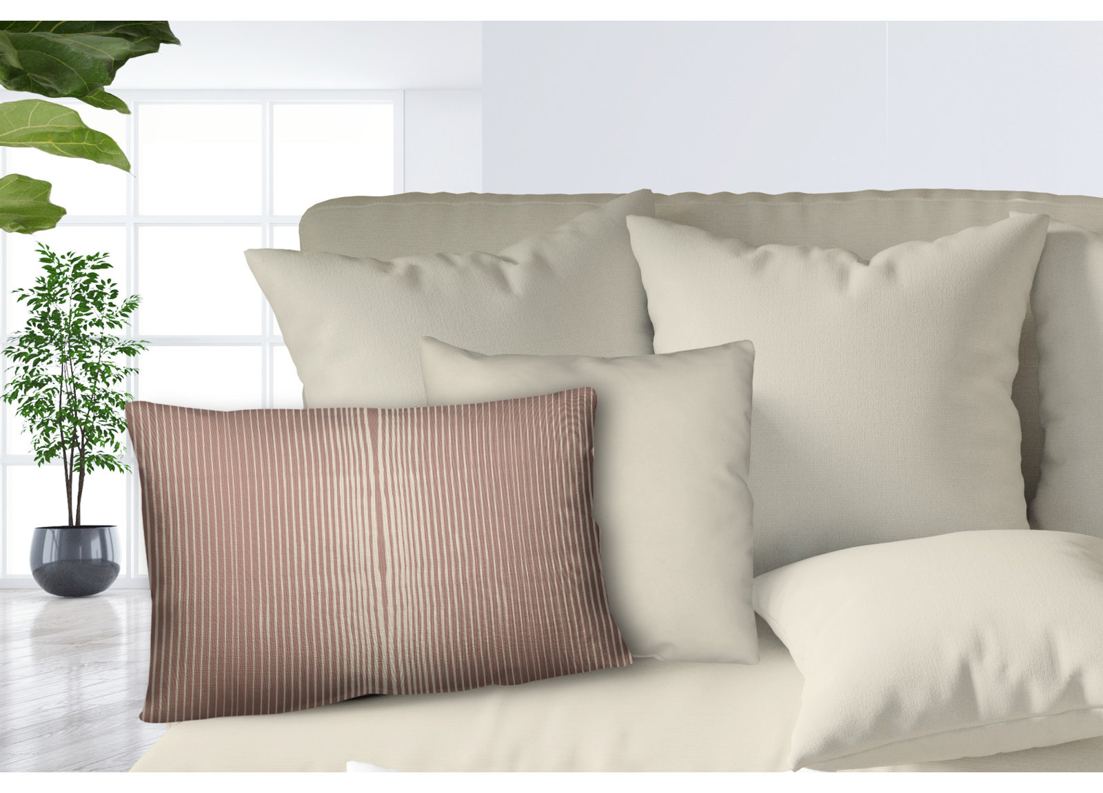 Ash Indoor/Outdoor Lumbar Throw Pillow, Rose