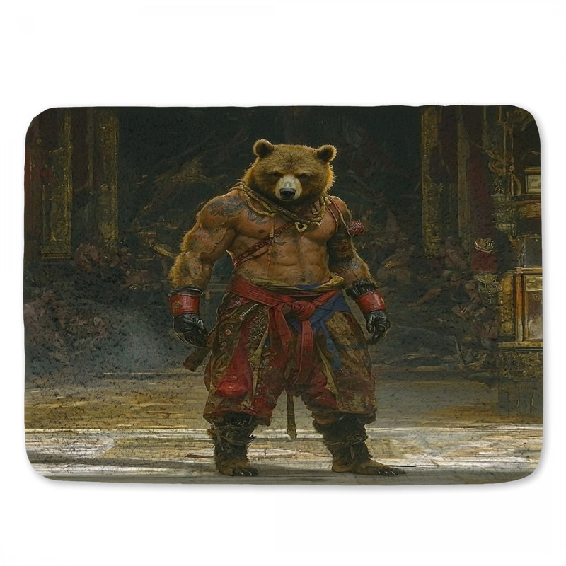 Tapis de bain Warrior Bear, L 24 po x l 17 po