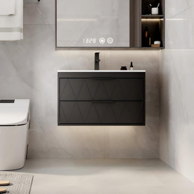 Modway Render 30" Wall Mounted Single Bathroom Vanity Base Only ...