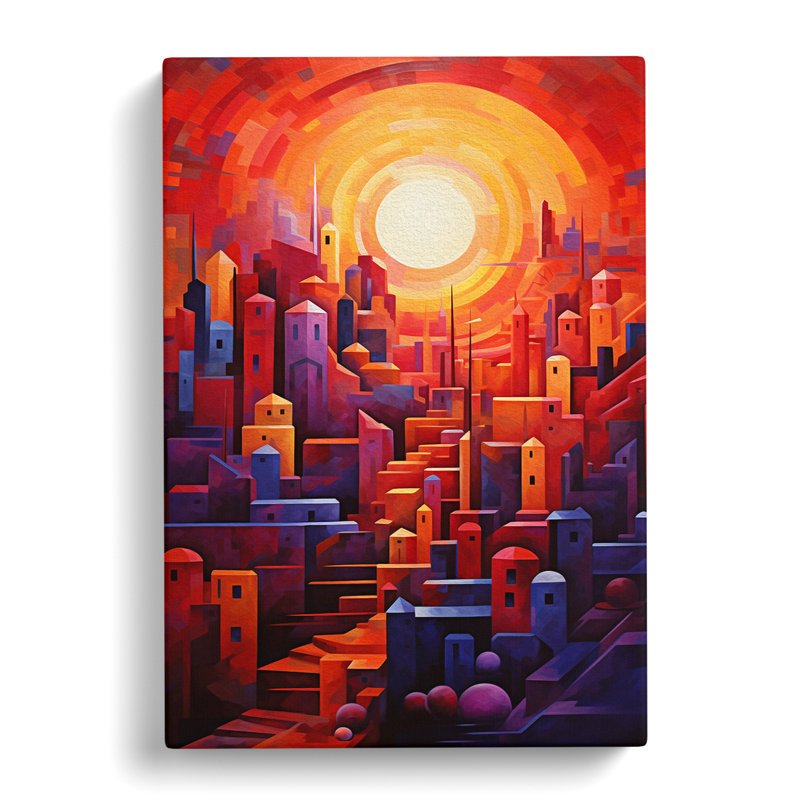 Sunset Orphism No.2 - Wrapped Canvas, 76cm H x 50cm W x 3cm D