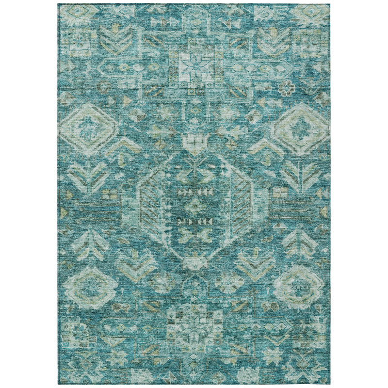 Machine Washable Indoor/Outdoor Jadiel ACN2356 Traditional Rug, Rectangle 8' x 10'