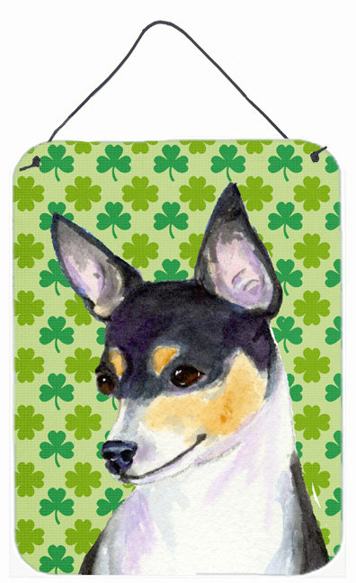 «St. Patrick's Day», reproduction de trèfle sur plaque, Chihuahua (noir)