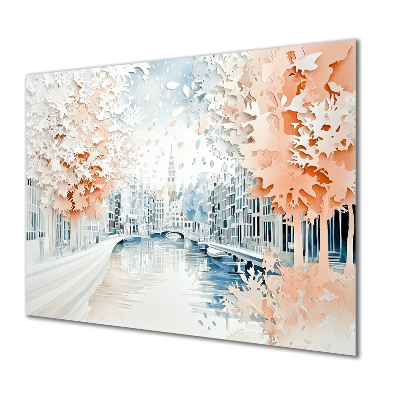 Amsterdam Colors Of Summer II - Cityscapes Metal Wall Art, Amsterdam Metal Print, 16" H x 32" W x 0.84" D