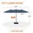 Outdoor Rectangular 6-Person Dining Set With Umbrella & Stackable Textilene Chairs-1686027902-1686027898