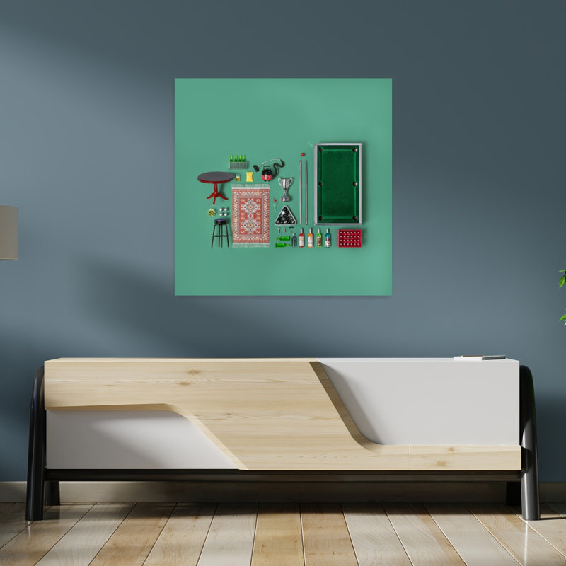 «Miniature Pool Hall», reproduction d'art mural, H 36 po x l 36 po
