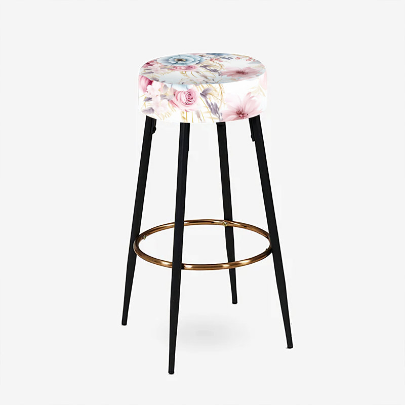 Elodea - Ensemble de 2 tabourets de bar à imprimé, Motif bohème rose et bleu Dreamcatchers I