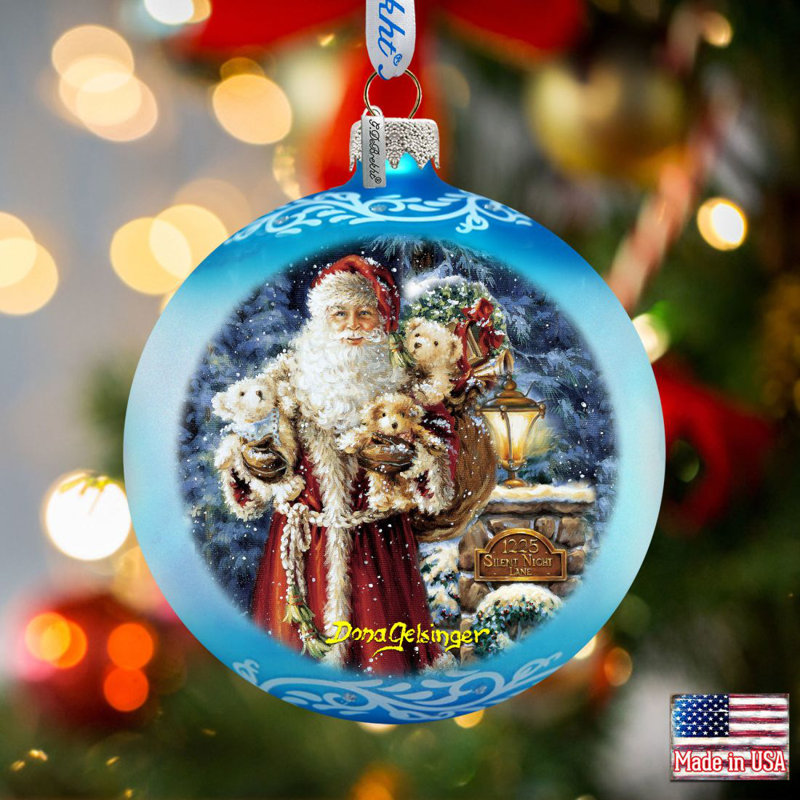 Silent Night Santa Handcrafted Glass Ornament | D. Gelsinger - G. Debrekht