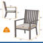 Chaises de patio 23 po en aluminium toutes saisons avec coussins gris - idéales pour les chaises longues d'extérieur