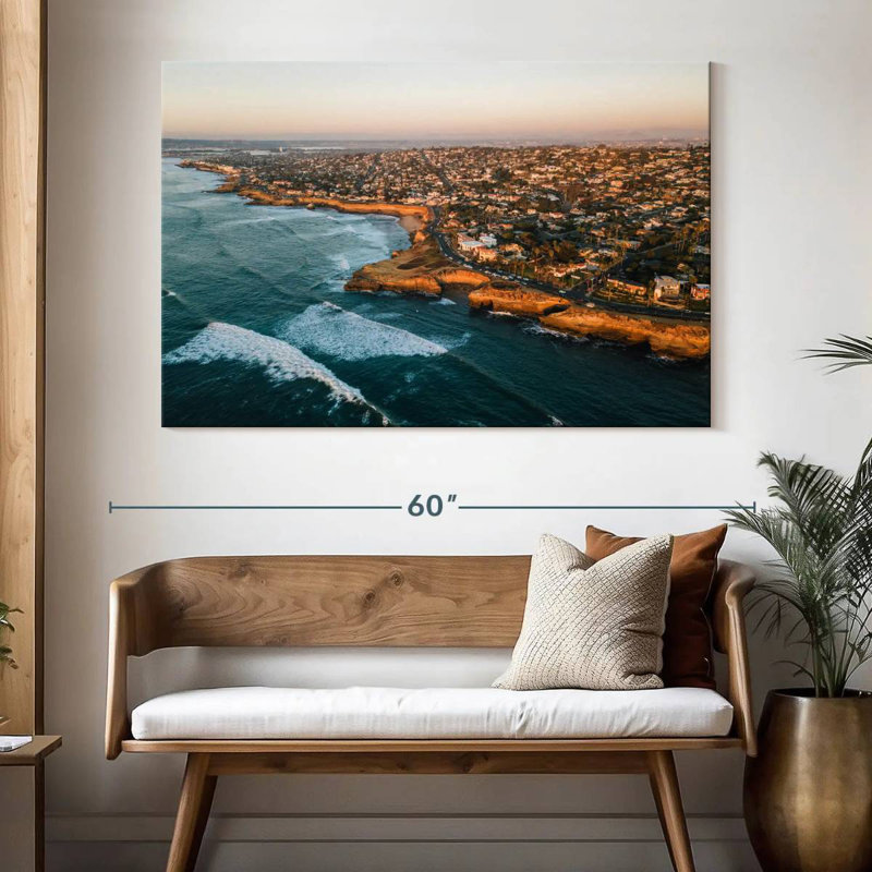 Gillard, San Diego, coucher de soleil sur les falaises, H 34 po x l 51 po