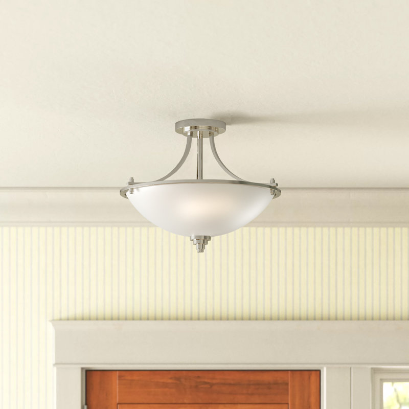 Plafonnier semi-encastré 3 lumières Bristo Nickel satiné