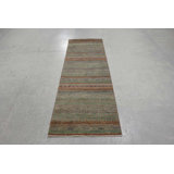 Contemporary One-of-a-Kind Runner 2'5" X 7' Hand Knotted Area Rug