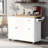 Creg Rolling Mobile Kitchen Island Cart with Drop-Leaf Top, Pull-Out Storage, and Locking Casters-1799096568