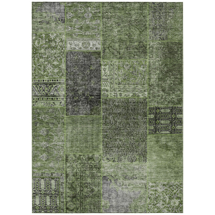 Madysyn Washable Patchwork Indoor / Outdoor Rug