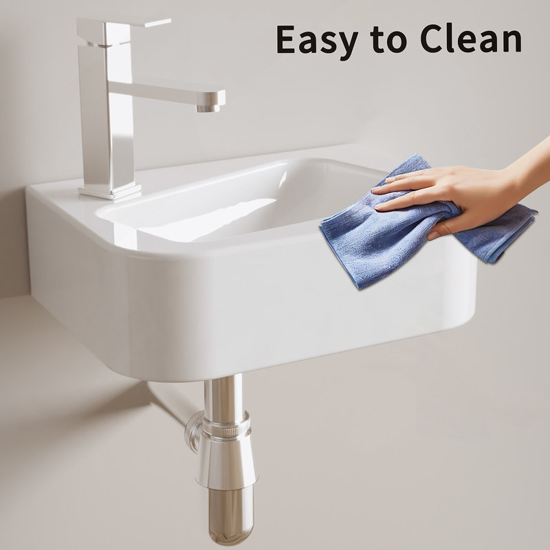 Wall Mounted Bathroom Sink, Rectangle Vessel Sink For Small Bathroom