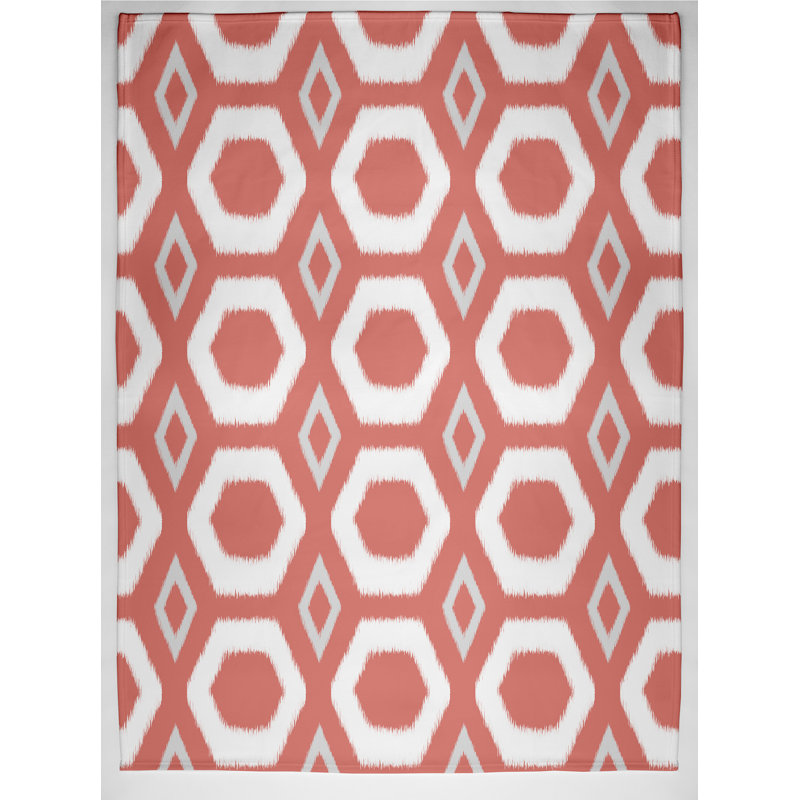 Fia Plain Weave / Muslin Throw Blanket, Coral