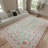 Living Room Rug 5x7 ft Pink Area Rug Machine Washable Rug, Non Slip Vintage Rug Stain Resistant Indoor Large Carpet for Bedroom, Distressed Retro Floor Rug for Classroom, Dorm, Dining Room-680413488-691651247