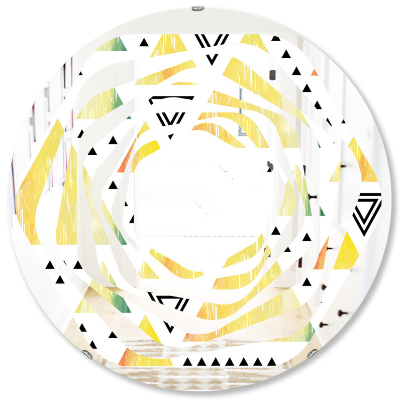 Miroir mural Whirl Triangular Design IV, 31,5 po x 31,5 po