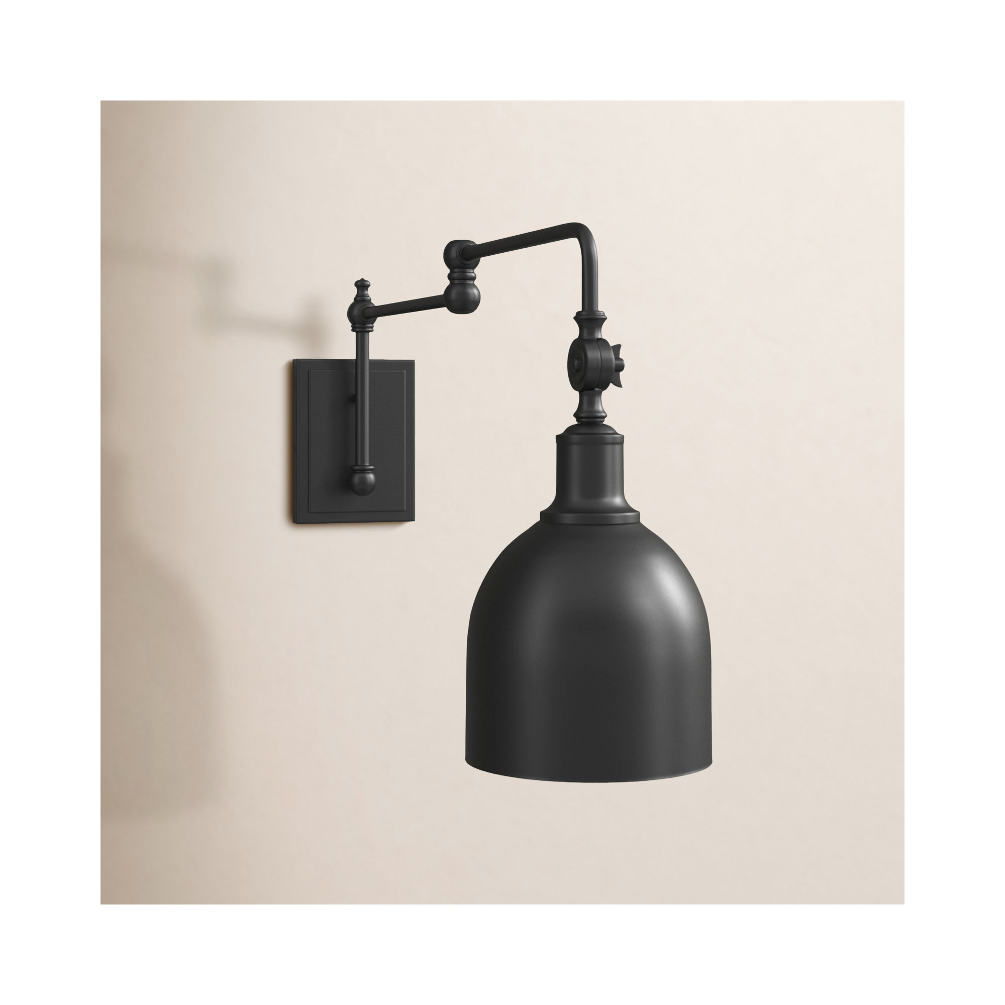 Seraphine Single Light Dimmable Wall Sconces, Matte Black