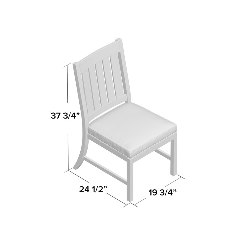Club Patio Dining Side Chair with Cushions, No Welt, Slate Gray, Verona Mist