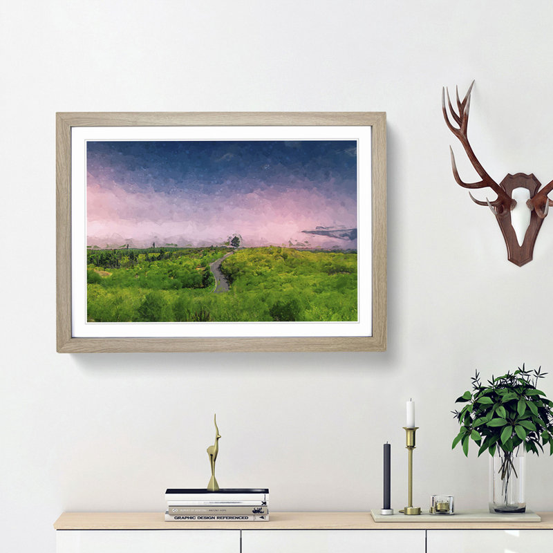 Driving Through Tenerife in Abstract - Picture Frame Graphic Art Print, Oak Framed, 48cm H x 65cm W x 2cm D