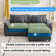 Arale 86'' Wide Comfy Cloud Couch Sectional Loveseat Sofa with Ottoman