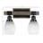 Vandergriff 2 Light Bath Bar Shown In Matte Black & Painted Distressed Wood-look Metal With 5” White Linen Glass-2029293901-2030331999