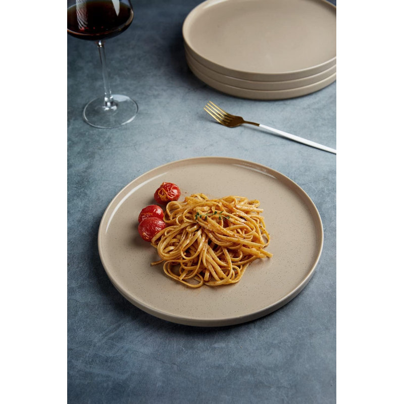 Esten Joss & Main Stoneware 10.2" Dinner Plate (Set of 6), Brown