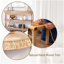 Console en bois fabriquée à la main avec garniture tissée à la main, tablettes de rangement à 3 niveaux, table d'entrée ovale avec pieds sculptés, table d'appoint rustique Coastal Farmhouse, table de canapé d'entrée de 49 po