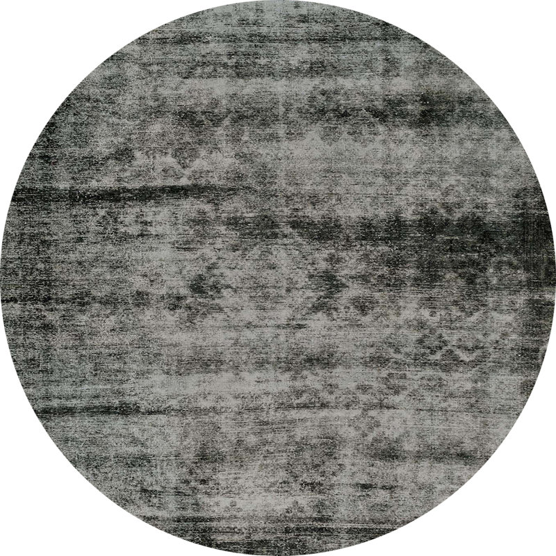 Tapis décoratif multicolore à motif abstrait, Rond 6 pi