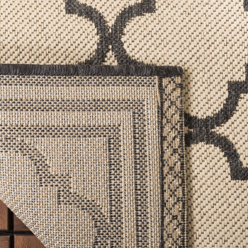 Hardrian Indoor/ Outdoor Cream/Black Rug, Runner 61 x 244 cm