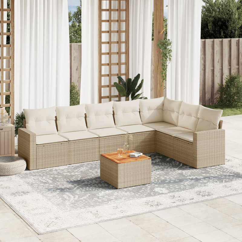 Vidaxl Garden Sofa Set Beige, Brown
