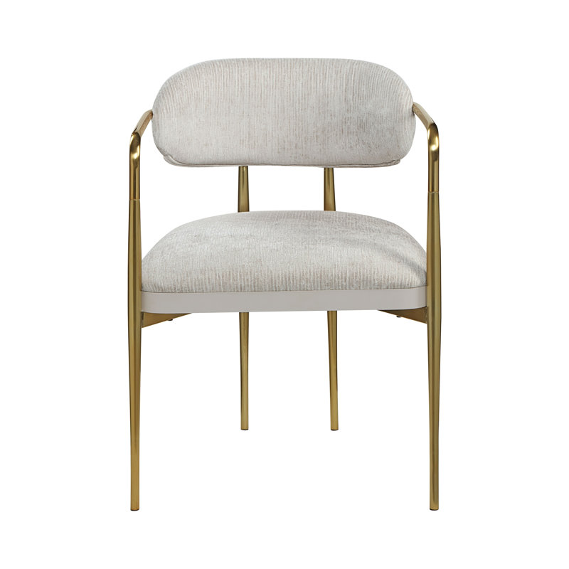 Fauteuil en chenille et or Zayn Beige (ensemble de 2)