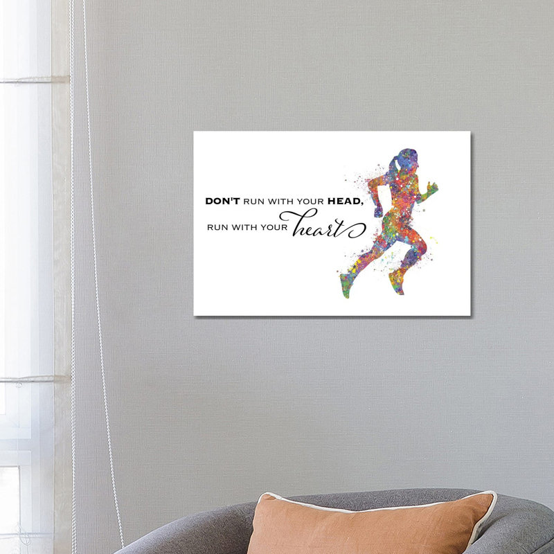 Runner Female Quote II by Genefy Art - Wrapped Canvas Print, 66.04 cm H x 45.72 cm W x 1.91 cm D