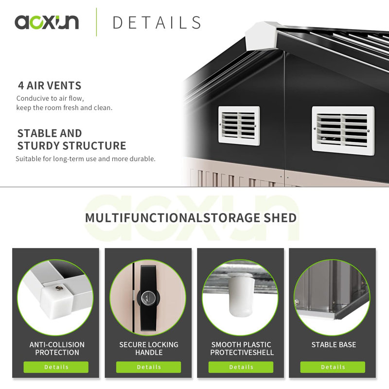 Door Lock 6 ft. W x 3 ft. 5 in. D Metal Traditional Storage Shed