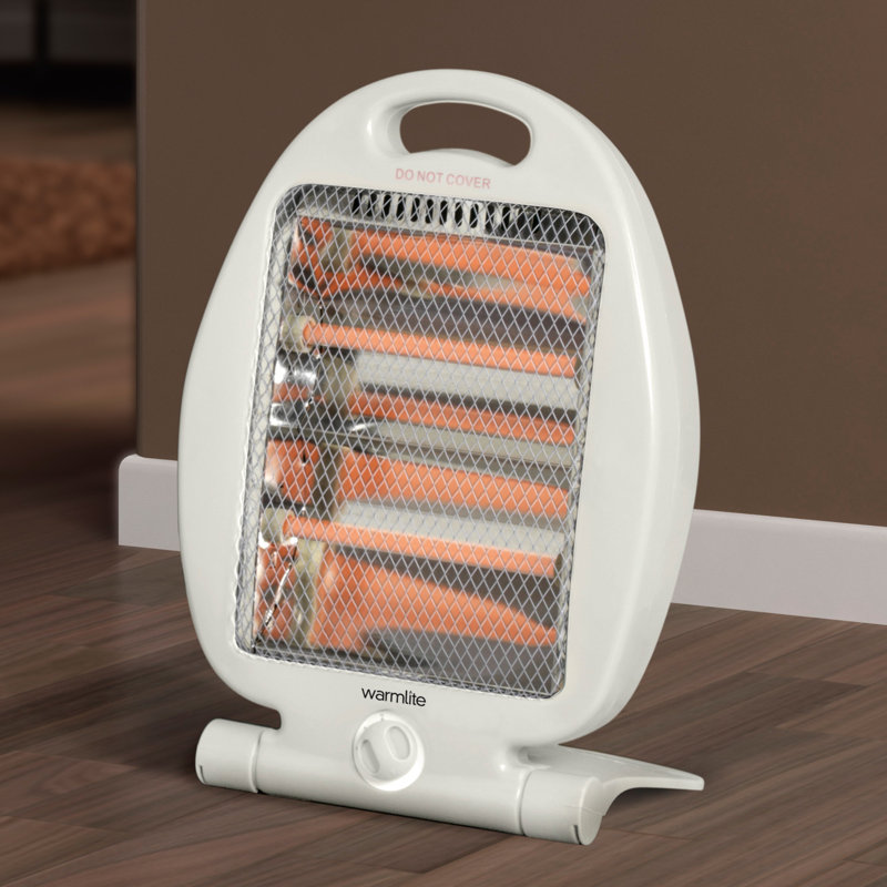 Warmlite WL42006 Folding Quartz Heater, 2 Heat Settings, Carry Handle, 400-800 W, White