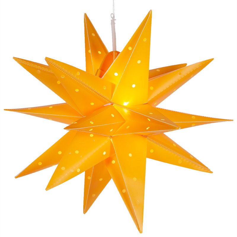 LED Lantern, 17" H x 17" W x 17" D, Yellow
