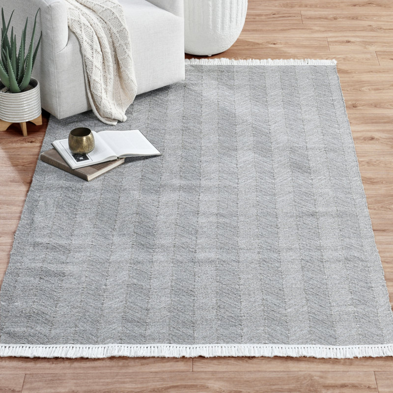 Fredrikk Chevron Area Rug in Stone Gray, Rectangle 9' x 12'